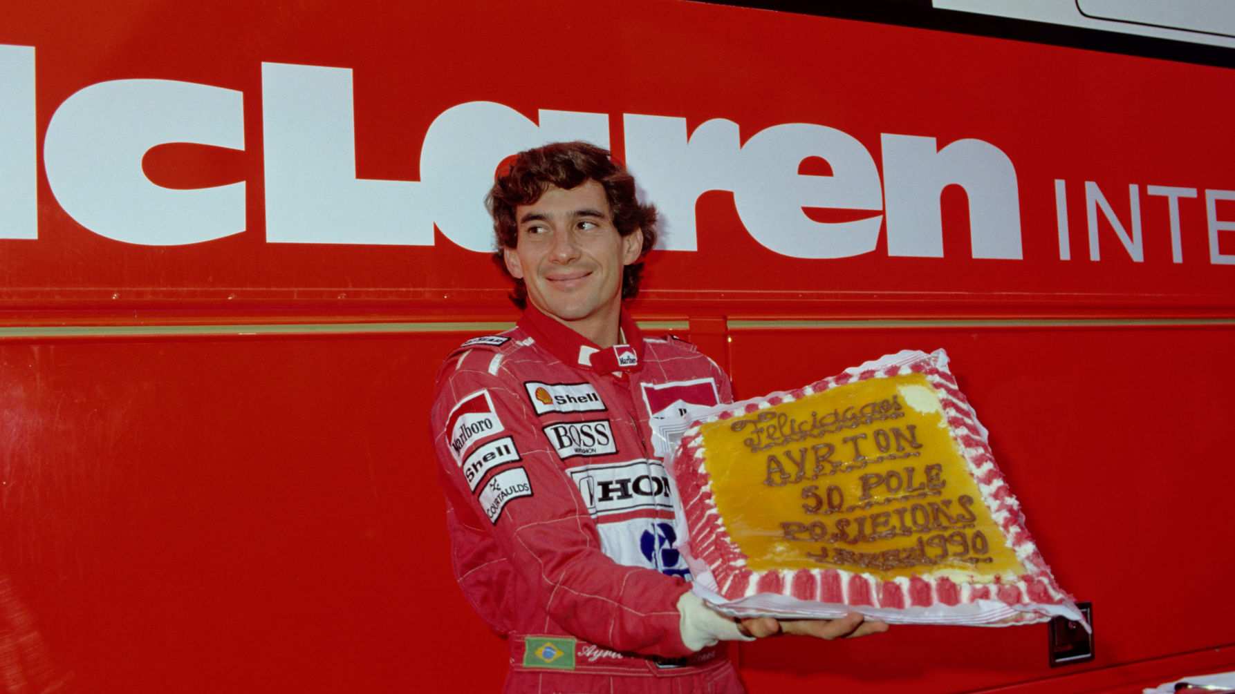 1990 - Ayrton secured the 50th pole position of his career at the Spanish Grand Prix. Photographer Credit Norio Koike