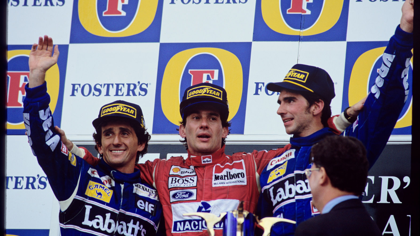 1993 - Ayrton's final race with McLaren, victory at the Australian Grand Prix. Photographer Credit Norio Koike