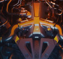 McLaren V8 engine close up.