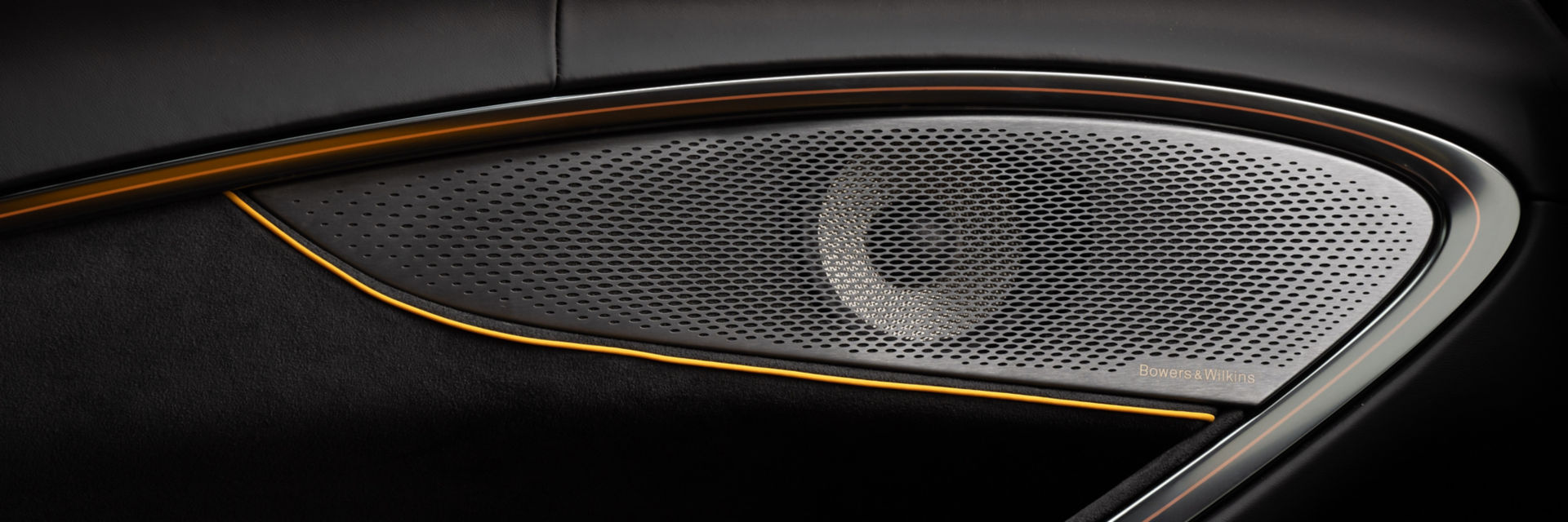 Close up of a Bowers and Wilkins in door speaker.